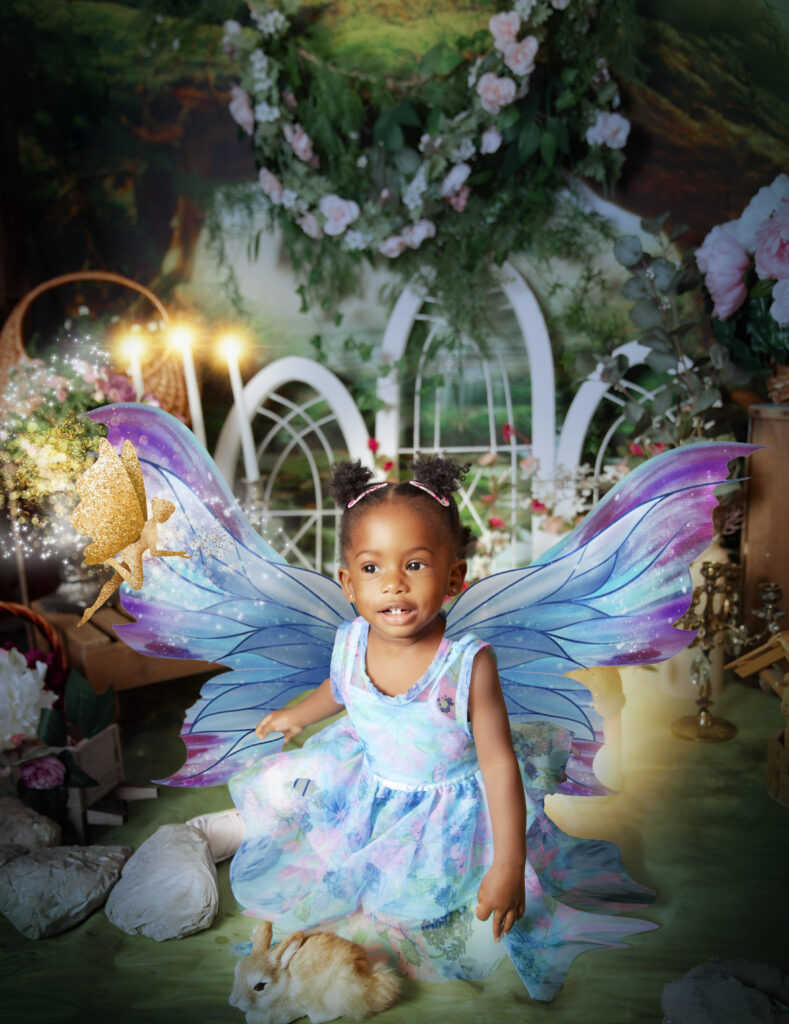 African fairy in a magical forest