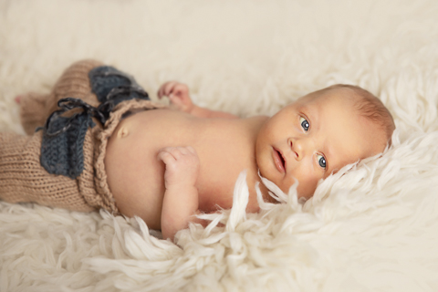 Milestone photoshoot with baby boy in calgary